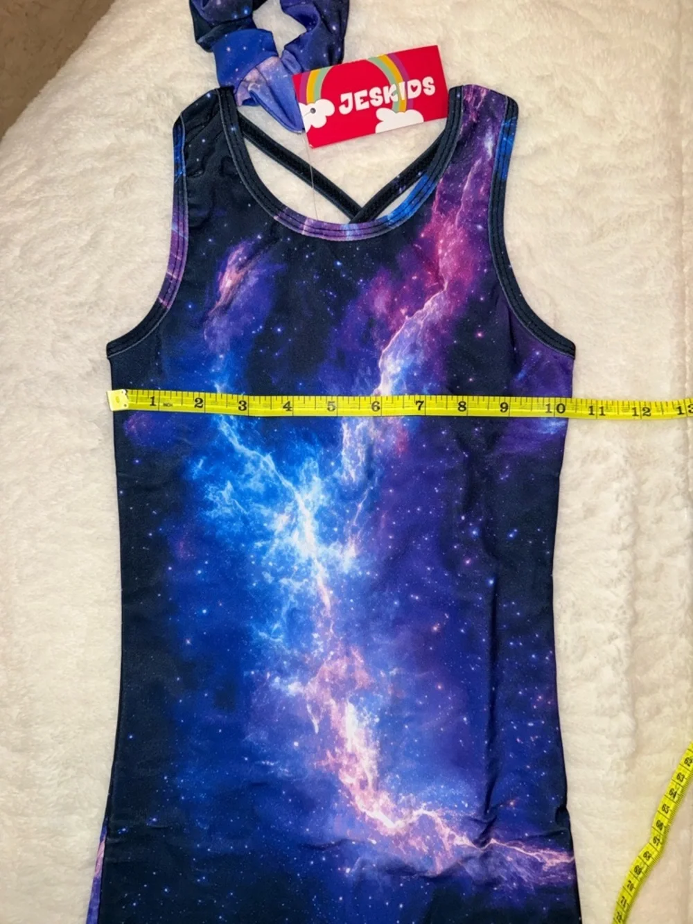 Kids Galaxy Print One-Piece Swim Suit - Blue Purple Size 6-7 Years